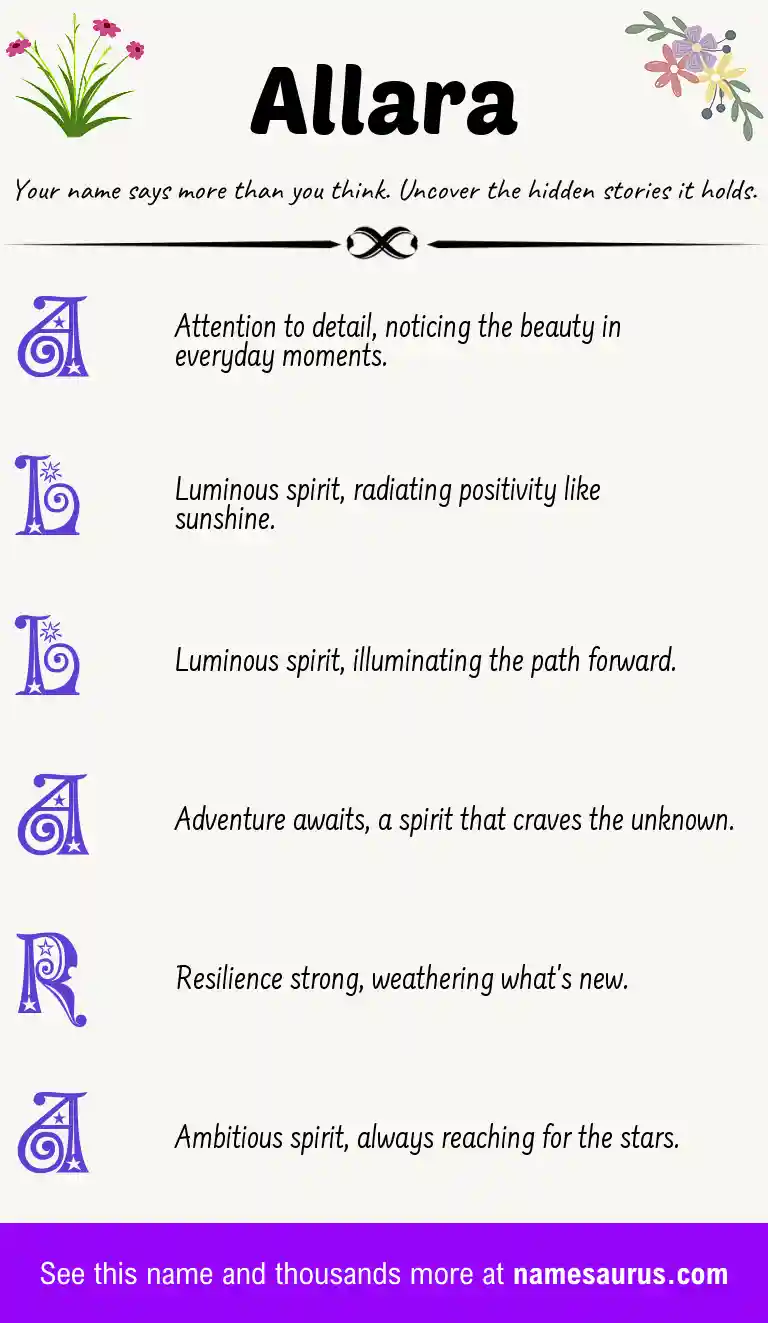 Acrostic poem about Allara.