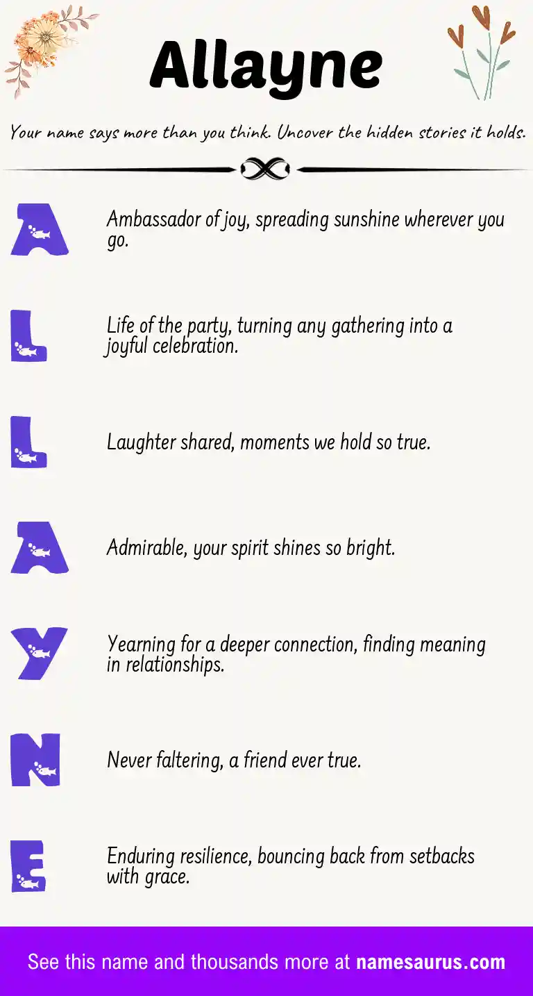 Acrostic poem about Allayne.