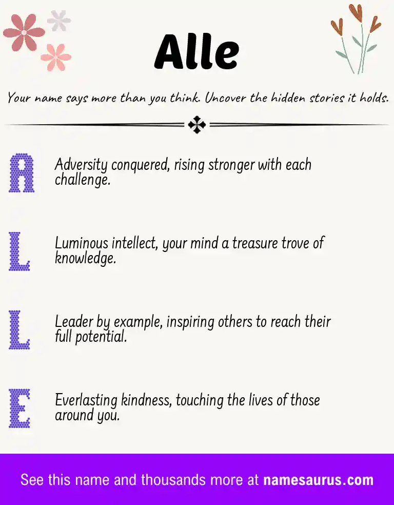 Acrostic poem about Alle.