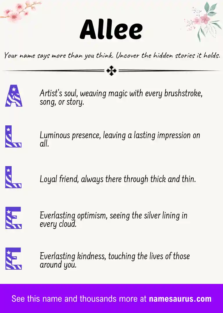 Acrostic poem about Allee.
