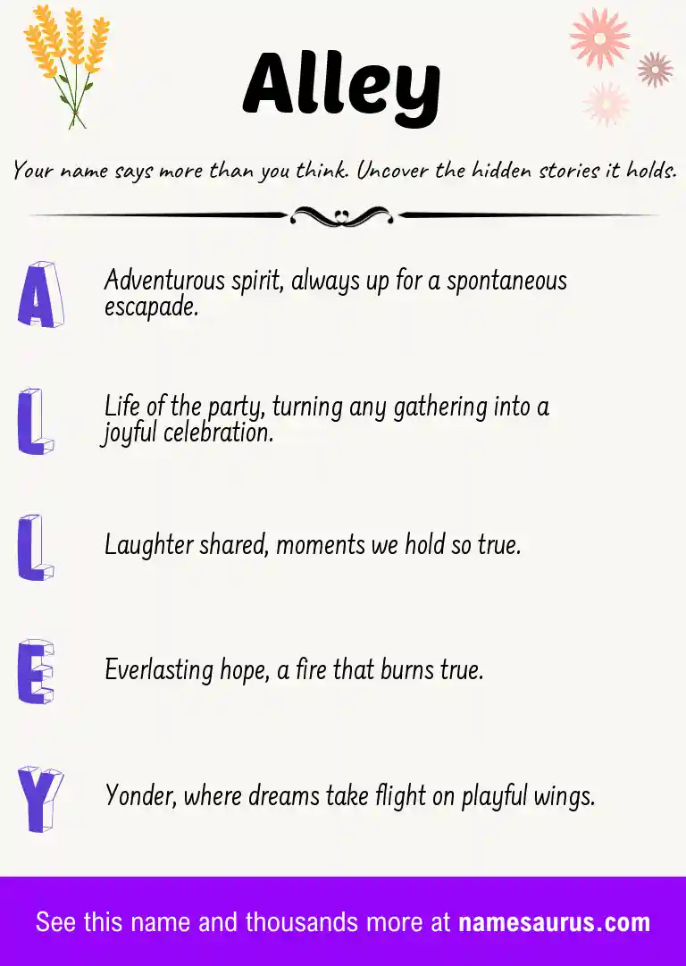 Acrostic poem about Alley.
