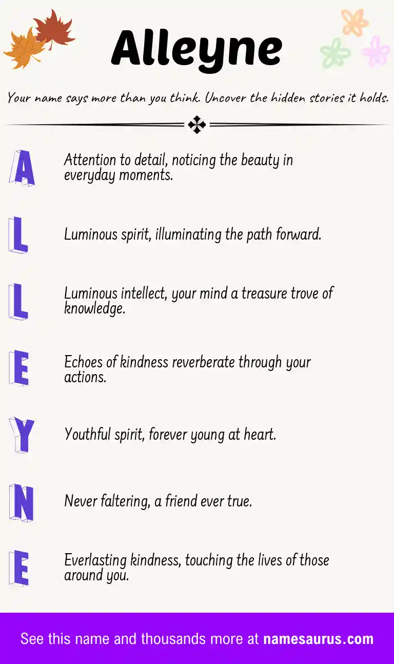 Acrostic poem about Alleyne.