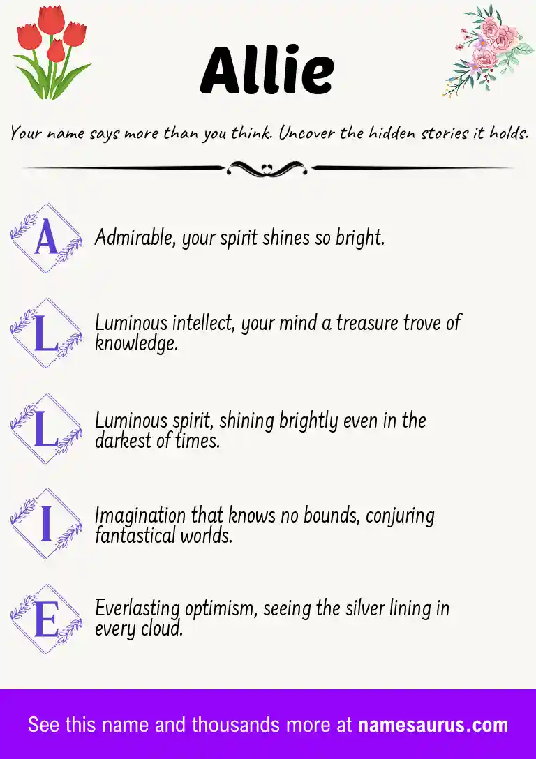 Acrostic poem about Allie.