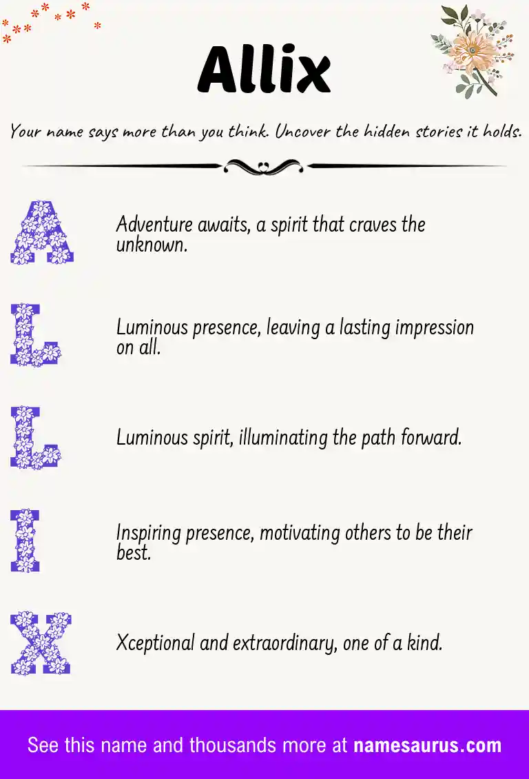 Acrostic poem about Allix.