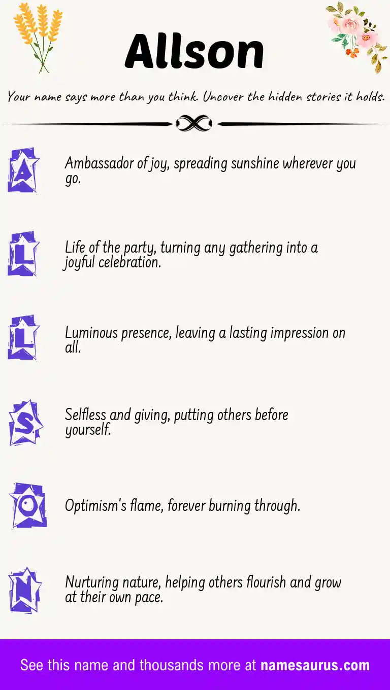 Acrostic poem about Allson.
