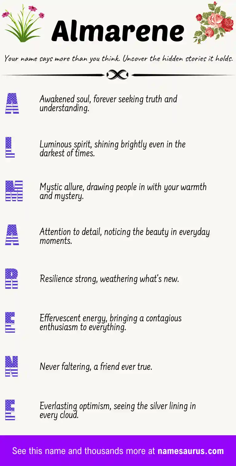 Acrostic poem about Almarene.