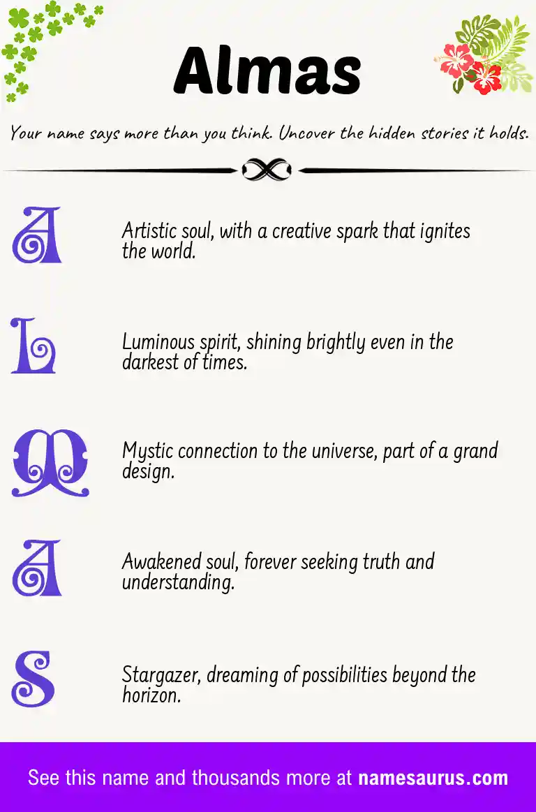 Acrostic poem about Almas.