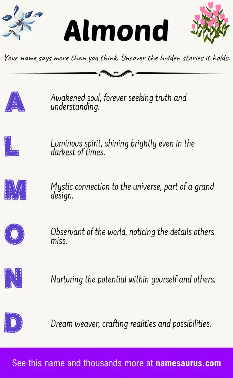 Acrostic poem about Almond.