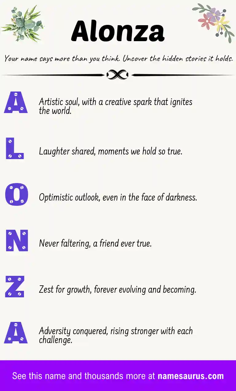Acrostic poem about Alonza.