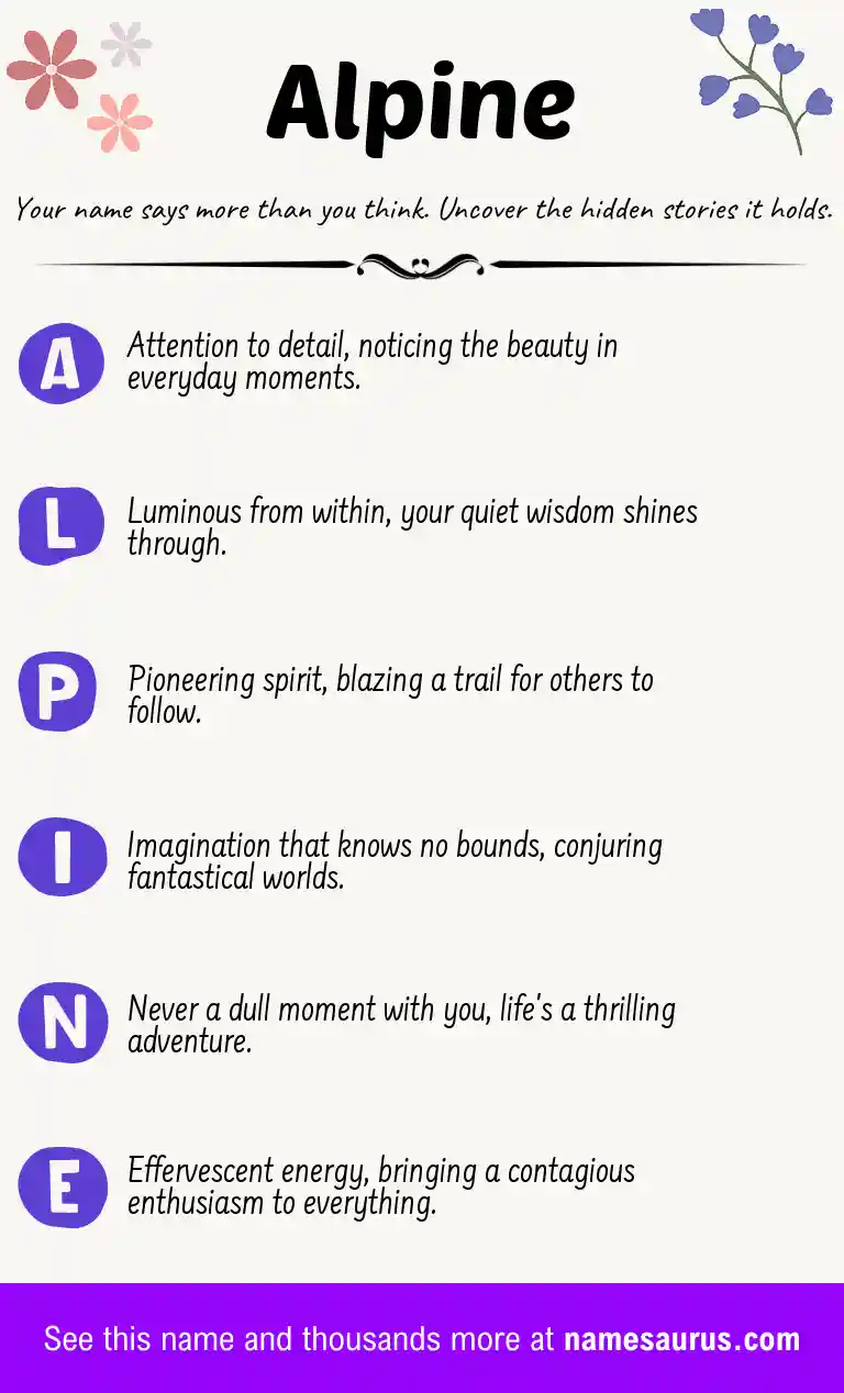 Acrostic poem about Alpine.