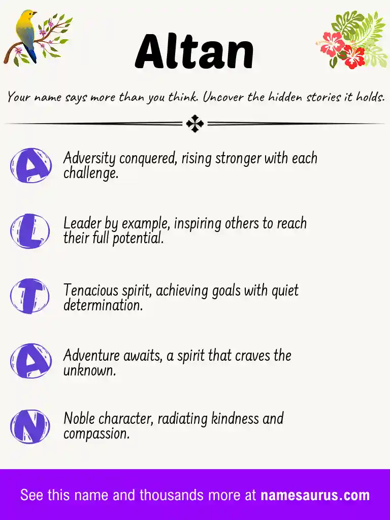 Acrostic poem about Altan.