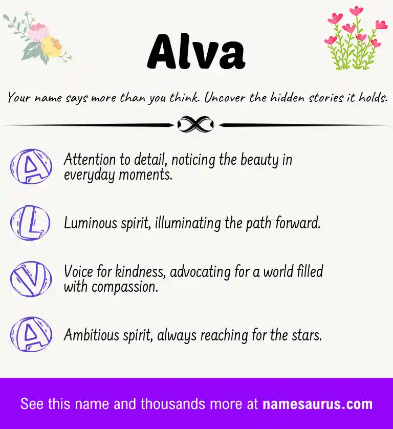 Acrostic poem about Alva.