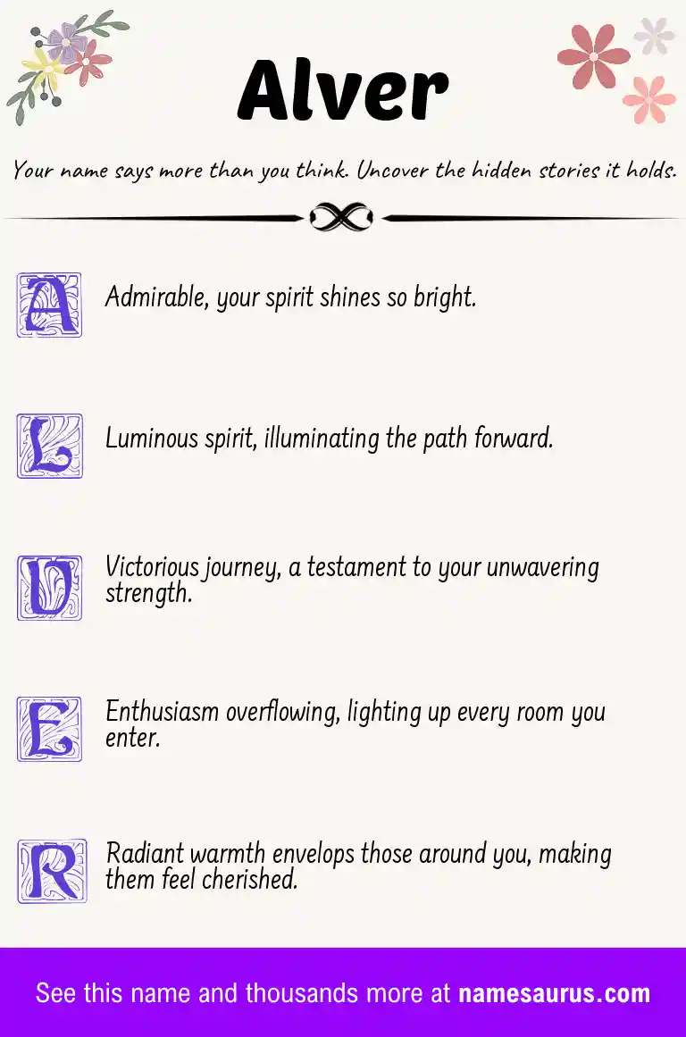 Acrostic poem about Alver.