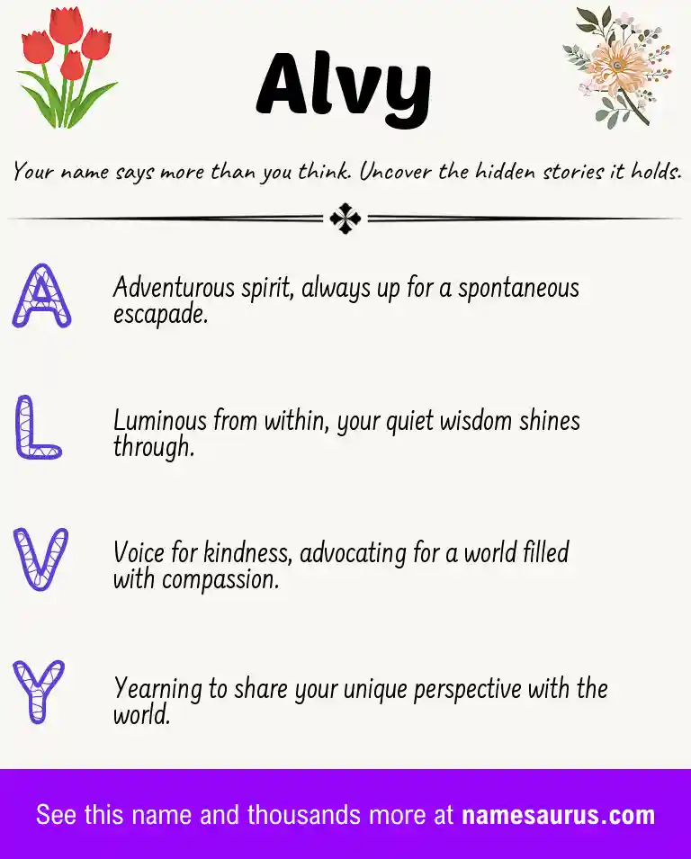 Acrostic poem about Alvy.