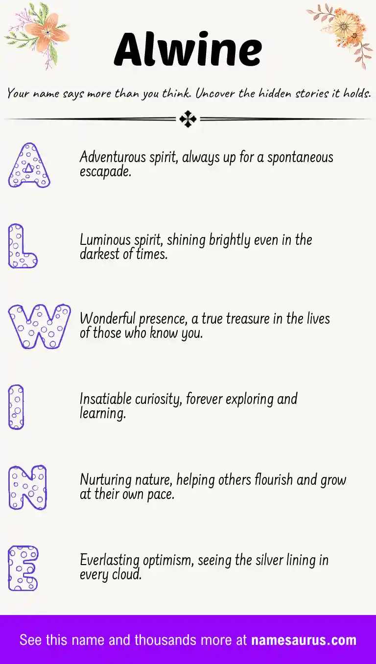 Acrostic poem about Alwine.