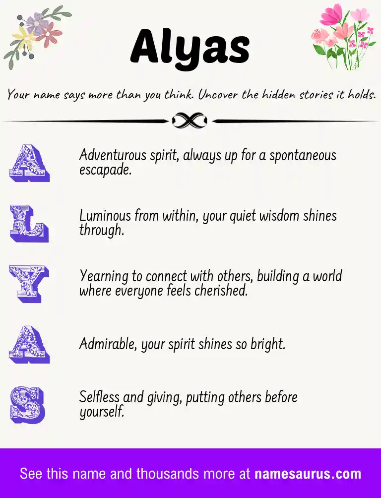Acrostic poem about Alyas.