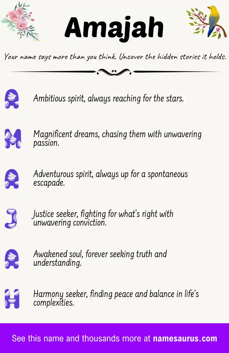Acrostic poem about Amajah.