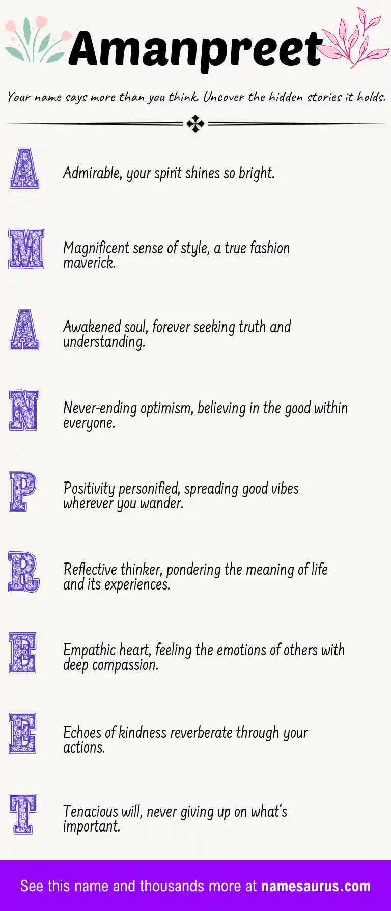 Acrostic poem about Amanpreet.