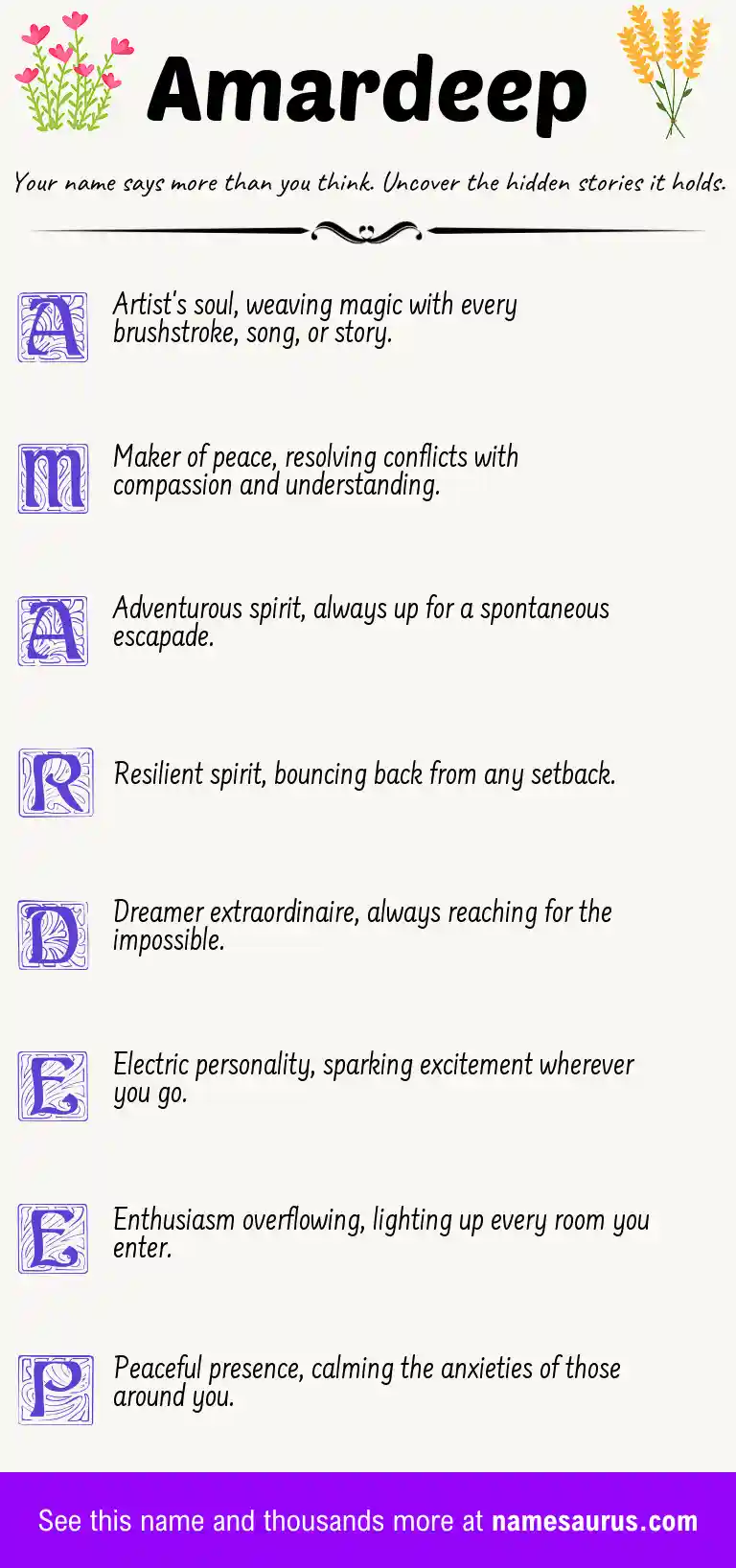 Acrostic poem about Amardeep.