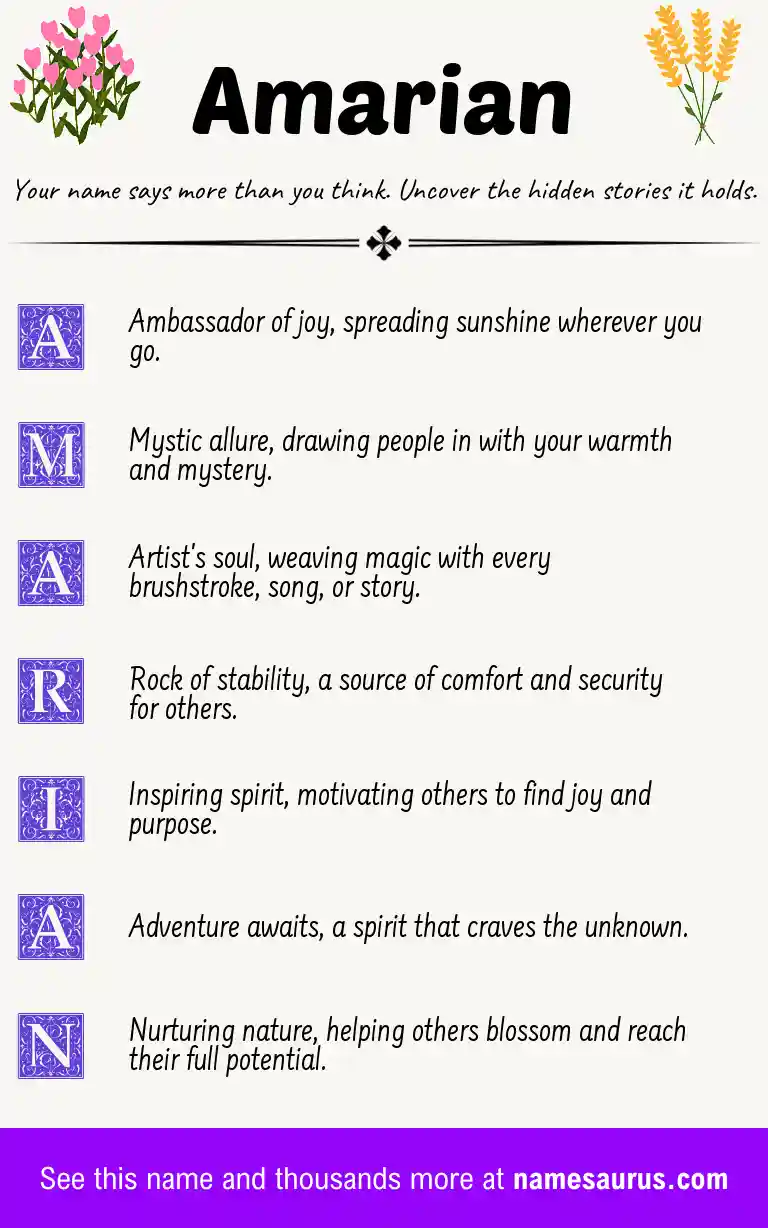 Acrostic poem about Amarian.