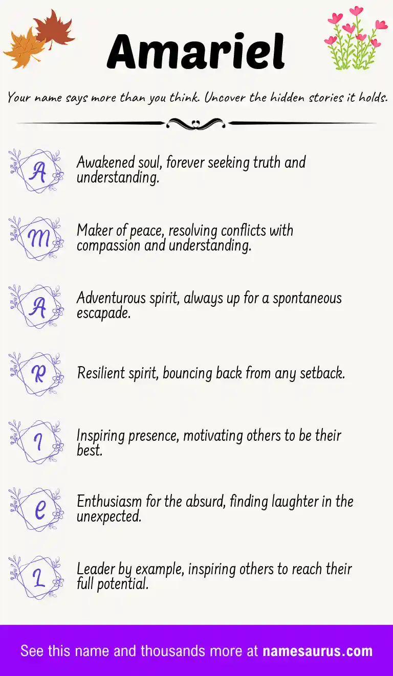 Acrostic poem about Amariel.