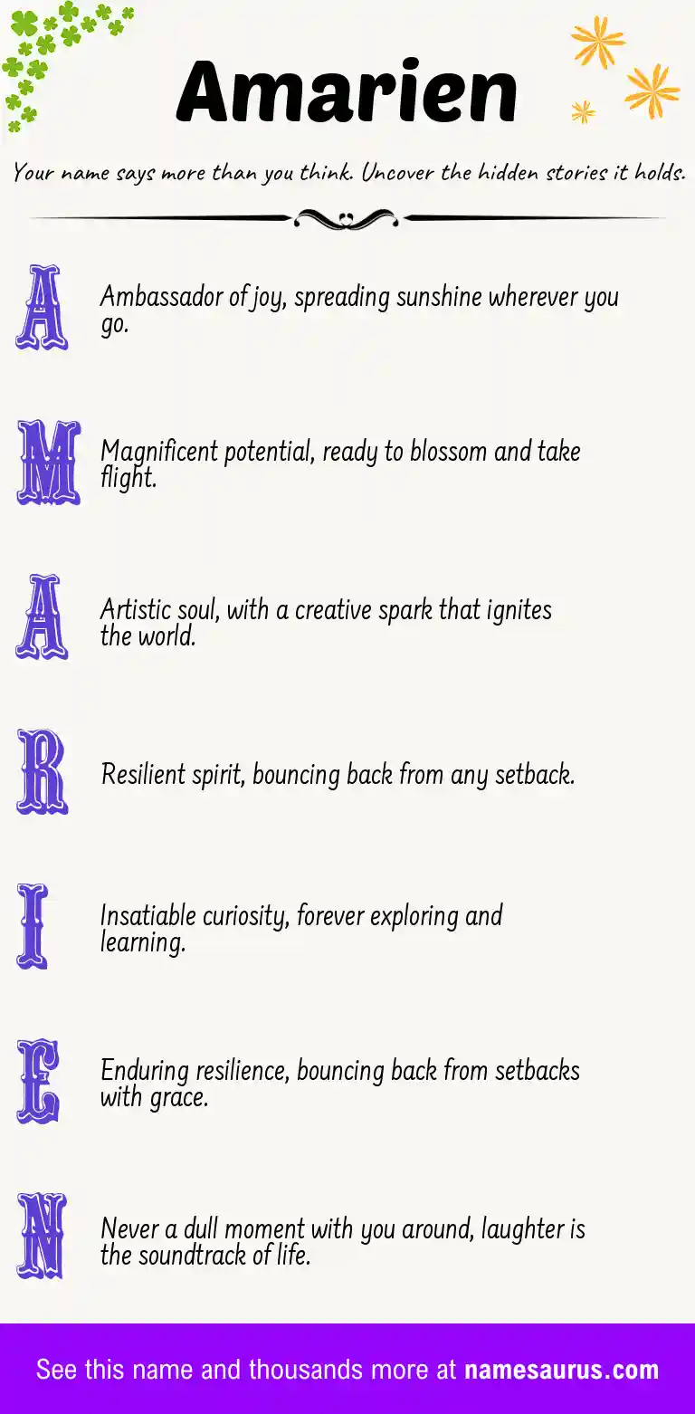 Acrostic poem about Amarien.