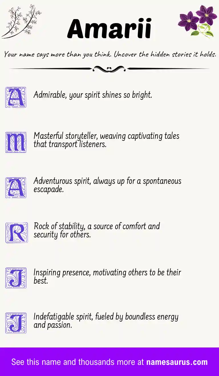 Acrostic poem about Amarii.