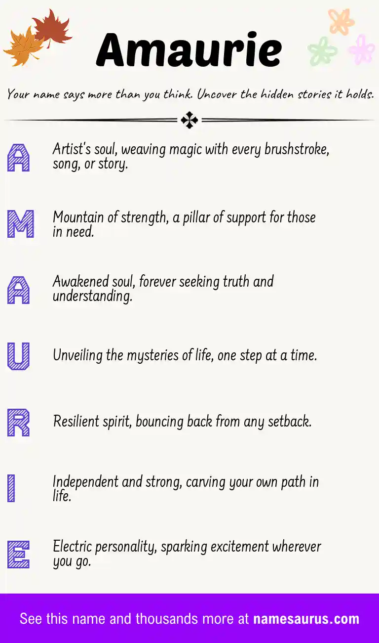 Acrostic poem about Amaurie.