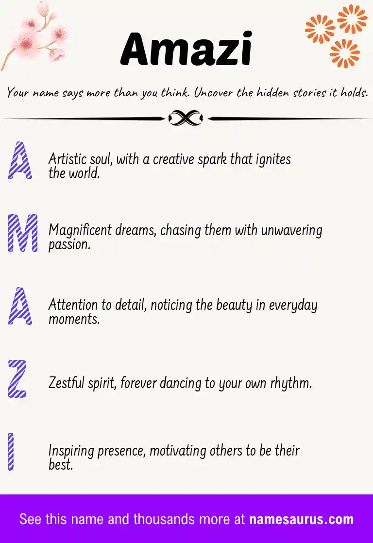 Acrostic poem about Amazi.