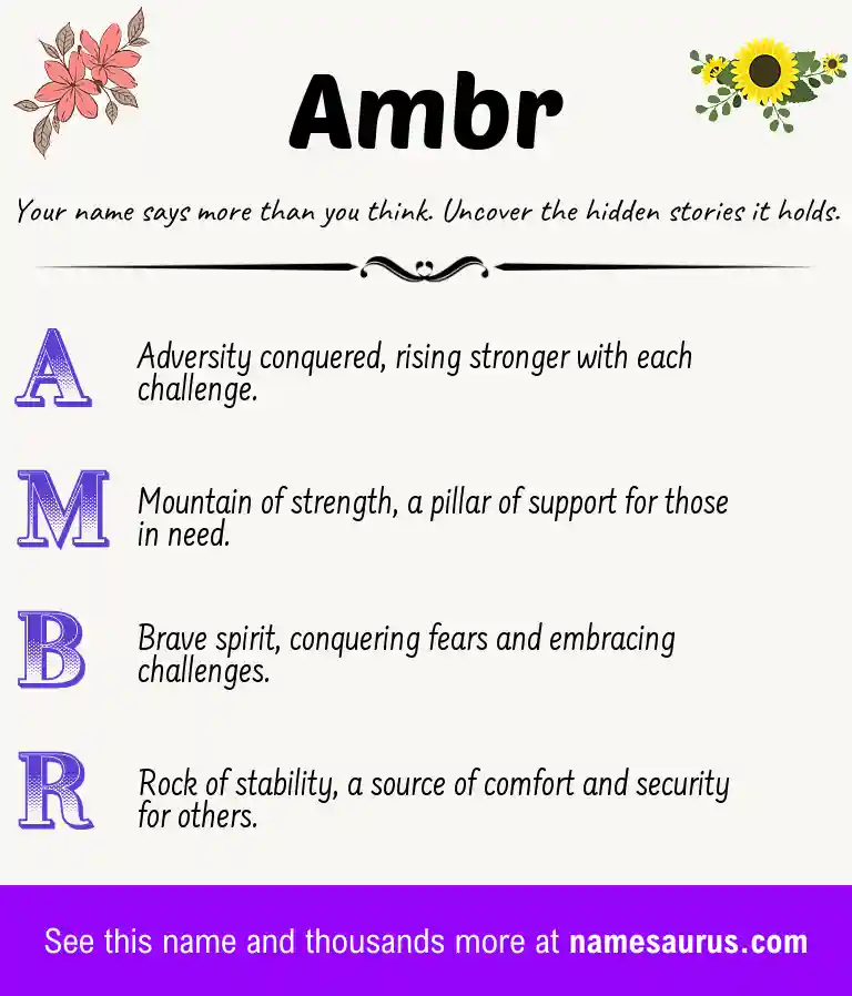 Acrostic poem about Ambr.
