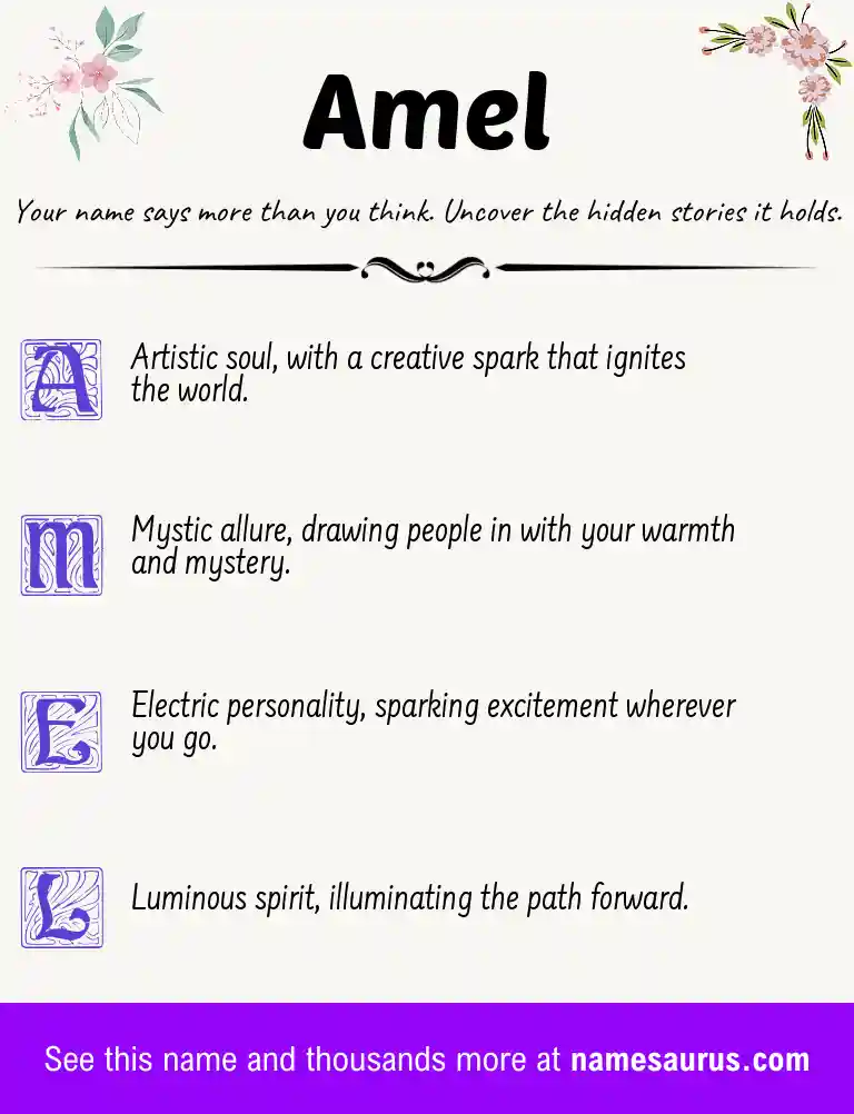 Acrostic poem about Amel.