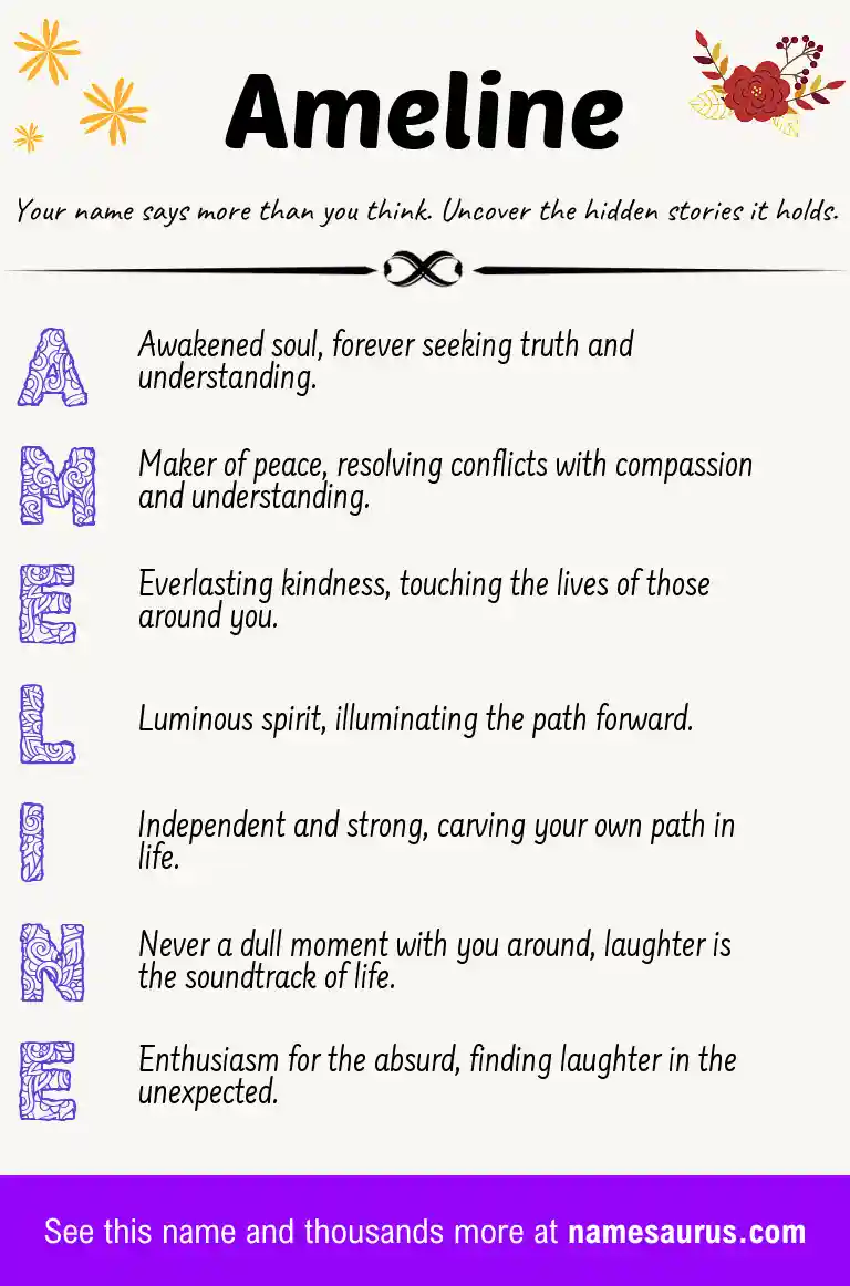 Acrostic poem about Ameline.