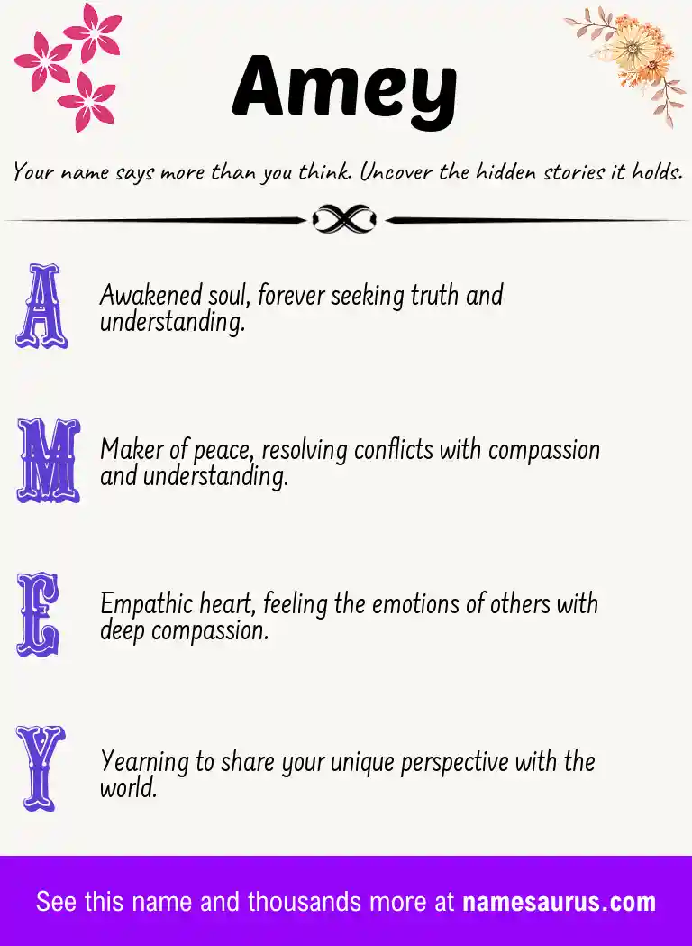 Acrostic poem about Amey.