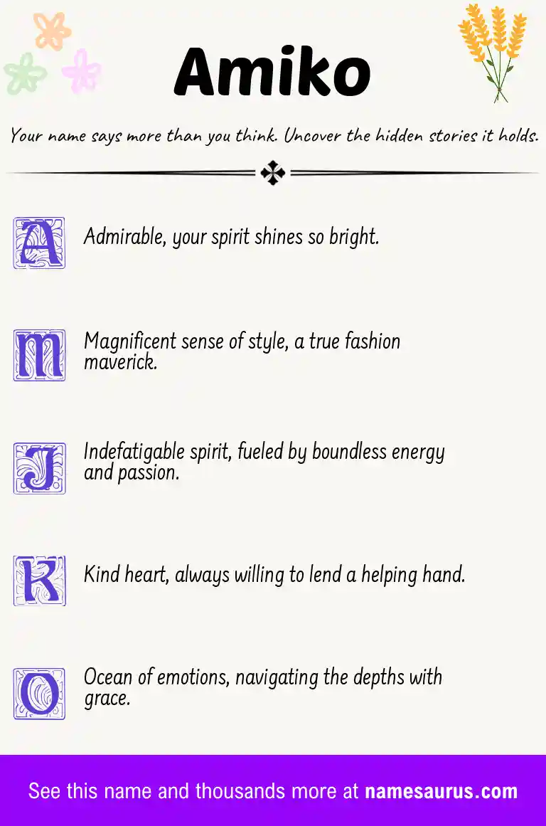 Acrostic poem about Amiko.