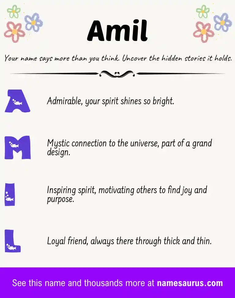 Acrostic poem about Amil.