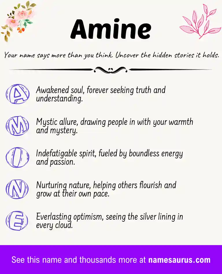Acrostic poem about Amine.