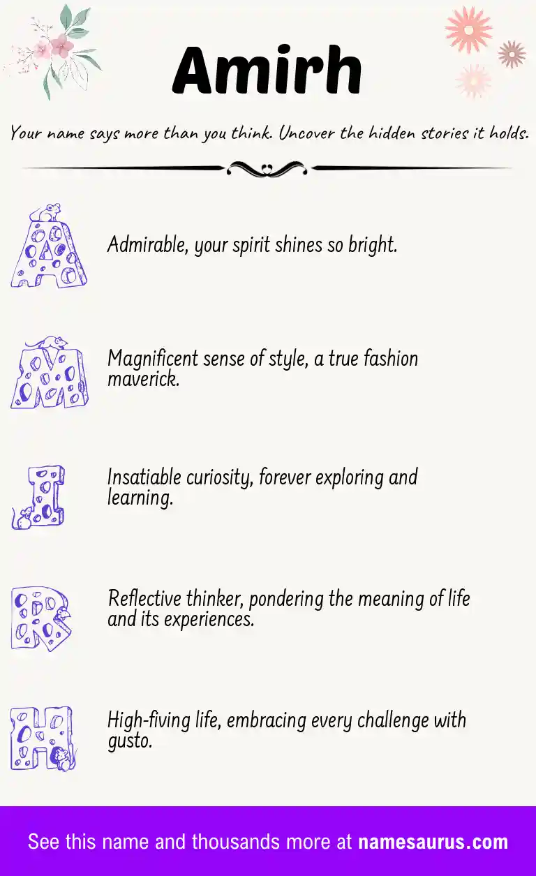 Acrostic poem about Amirh.