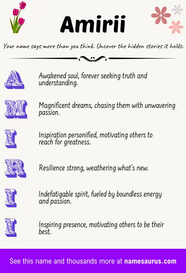 Acrostic poem about Amirii.
