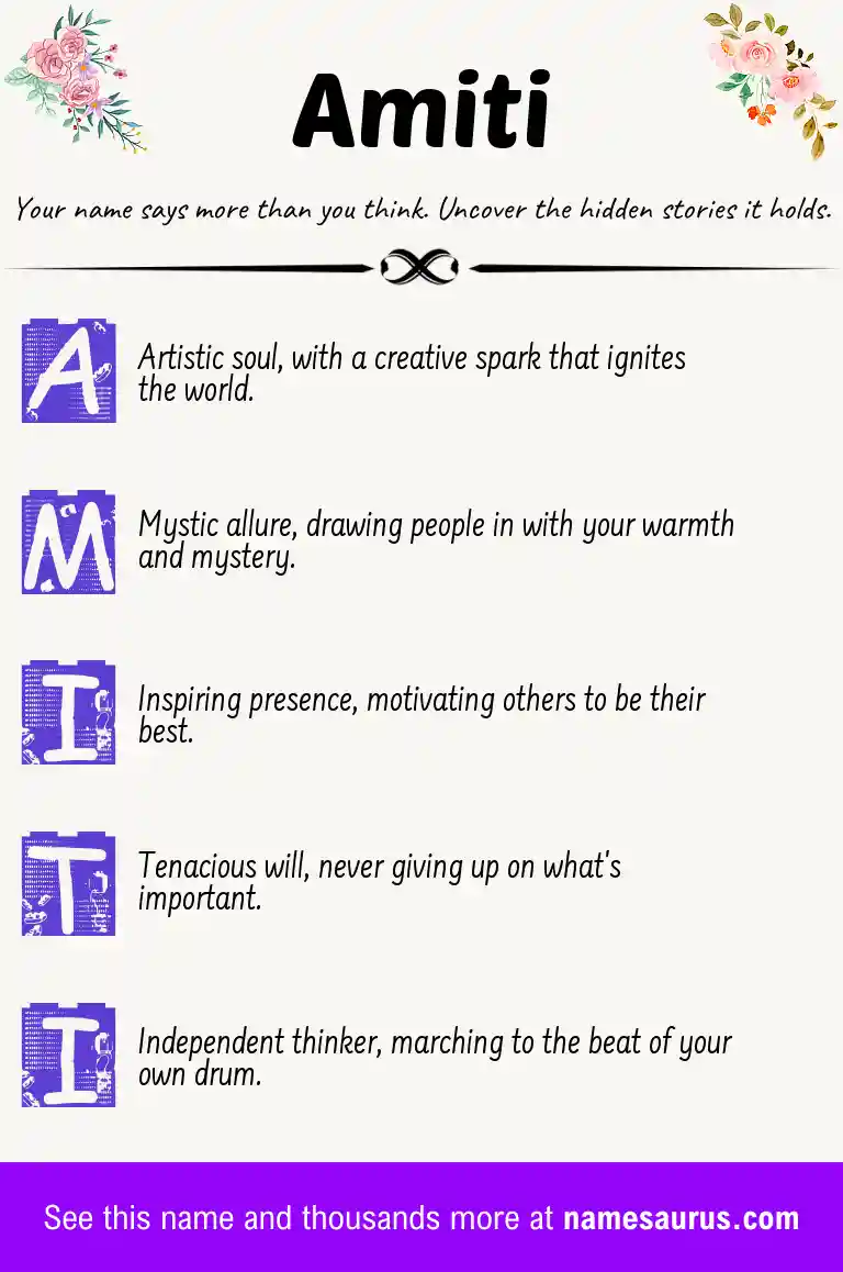 Acrostic poem about Amiti.