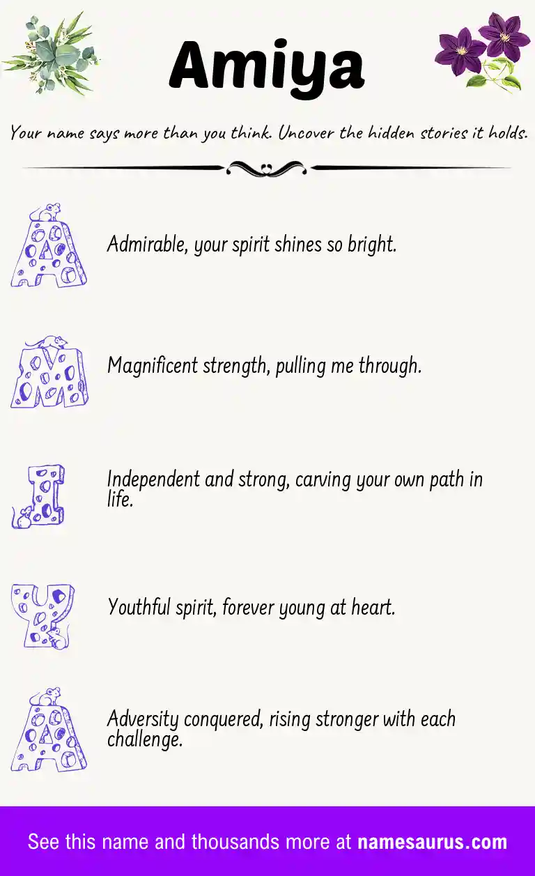 Acrostic poem about Amiya.