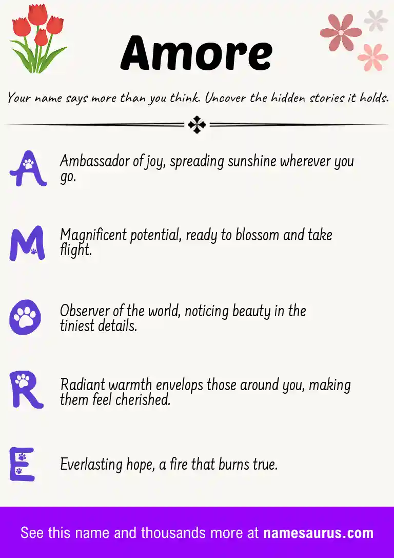 Acrostic poem about Amore.
