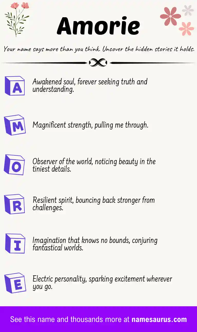 Acrostic poem about Amorie.
