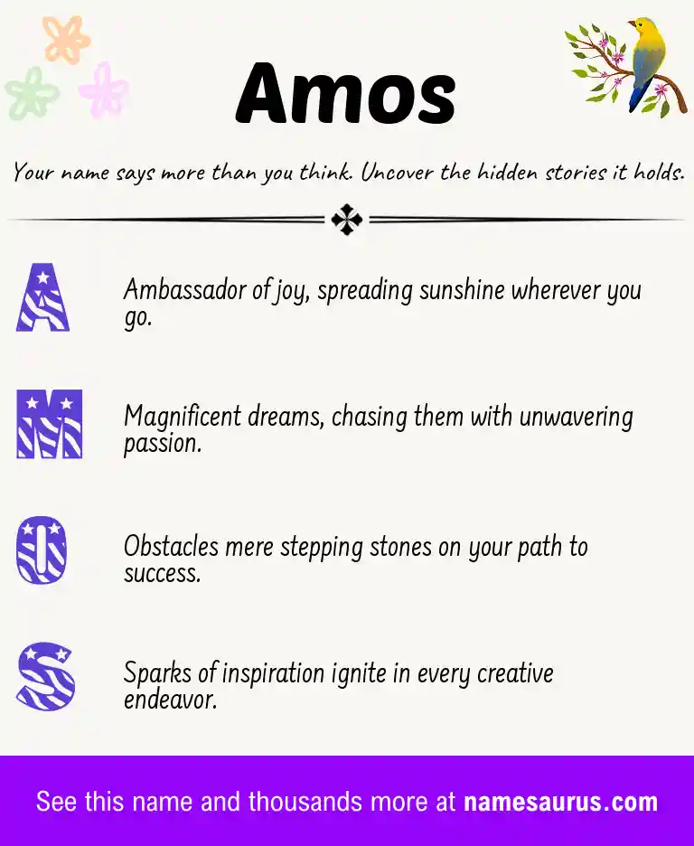 Acrostic poem about Amos.