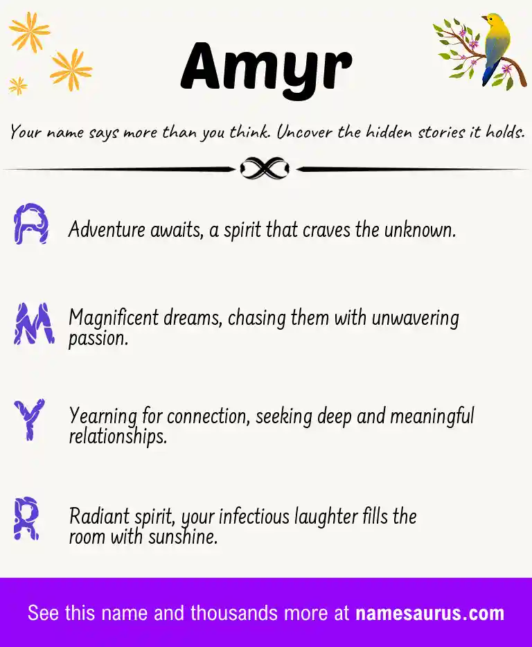 Acrostic poem about Amyr.