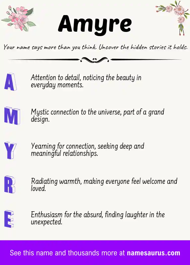 Acrostic poem about Amyre.