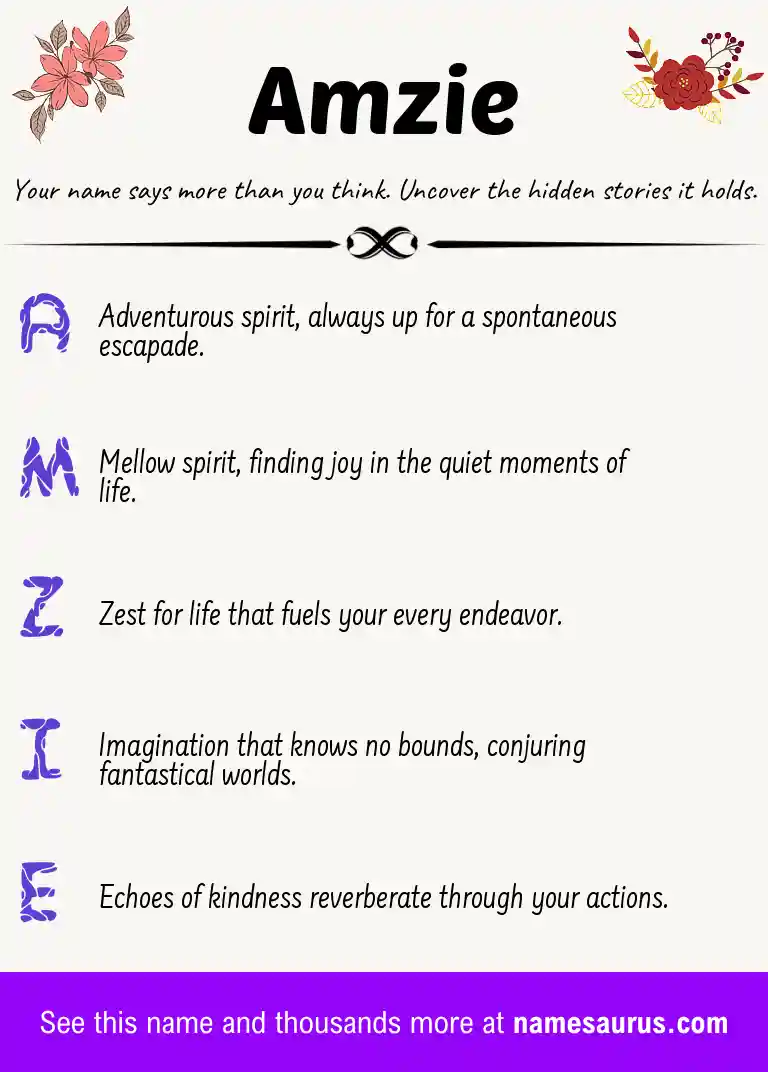 Acrostic poem about Amzie.