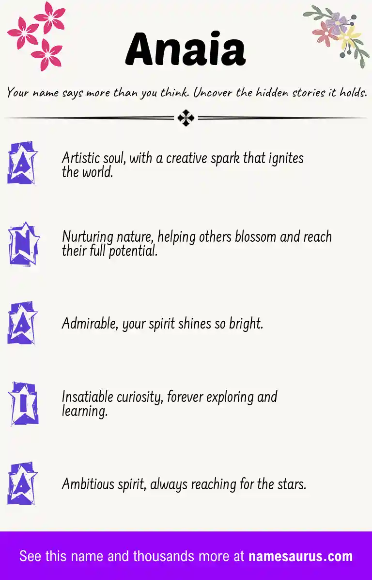 Acrostic poem about Anaia.