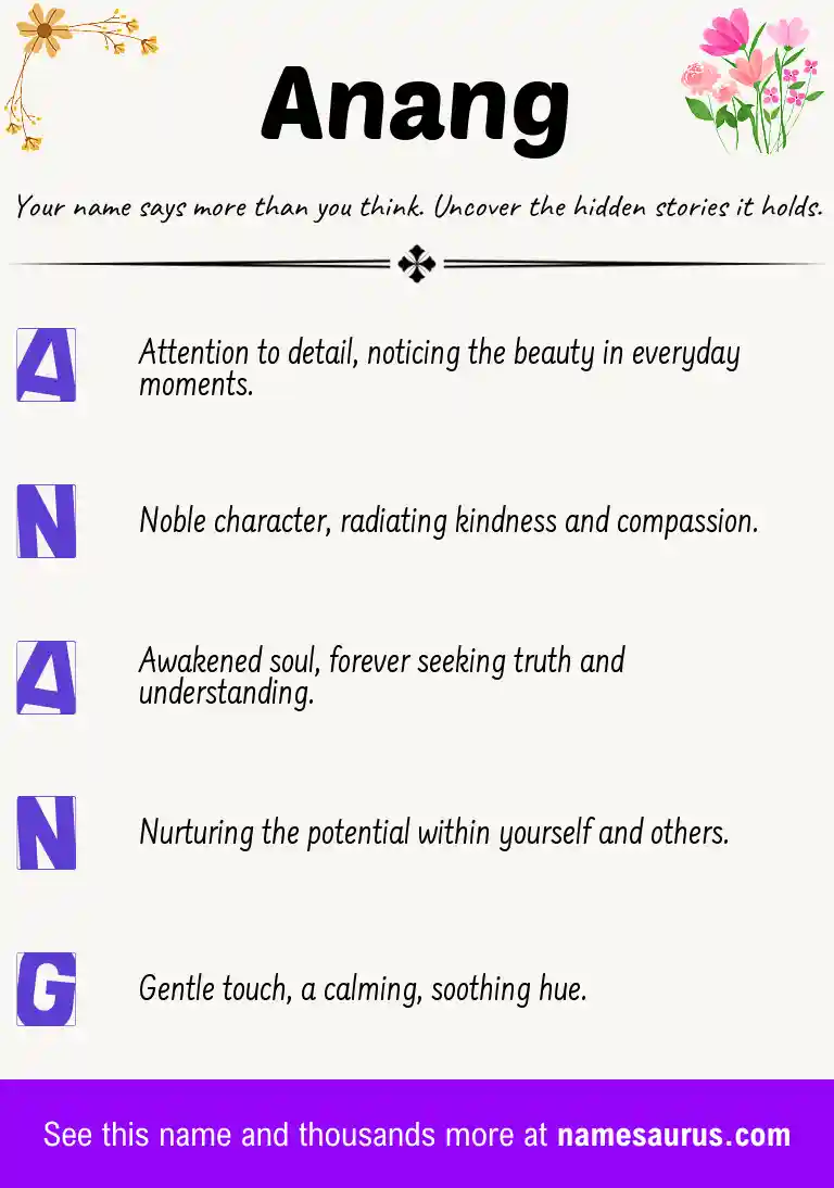 Acrostic poem about Anang.