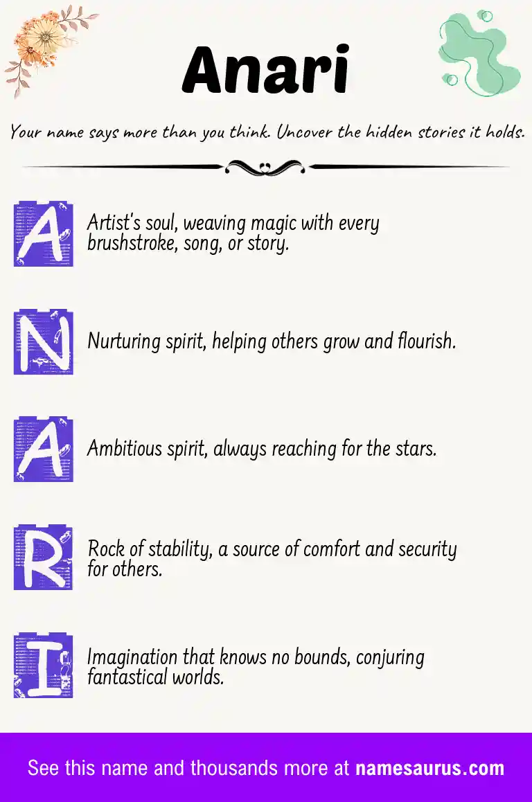 Acrostic poem about Anari.