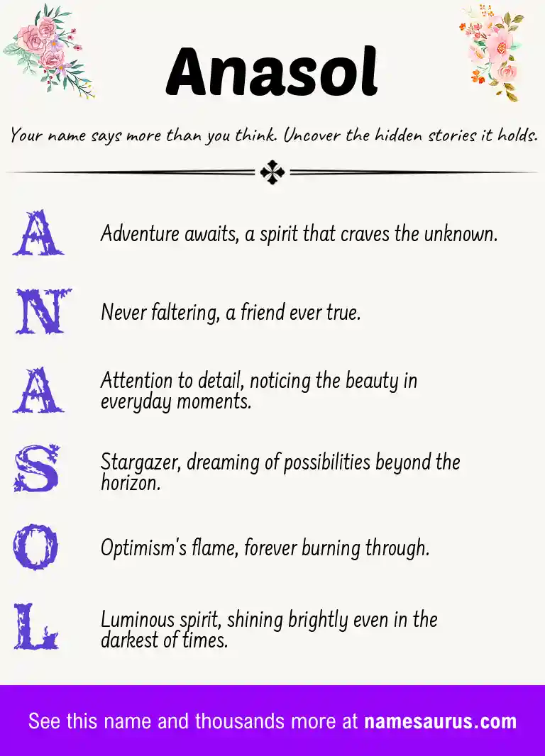 Acrostic poem about Anasol.